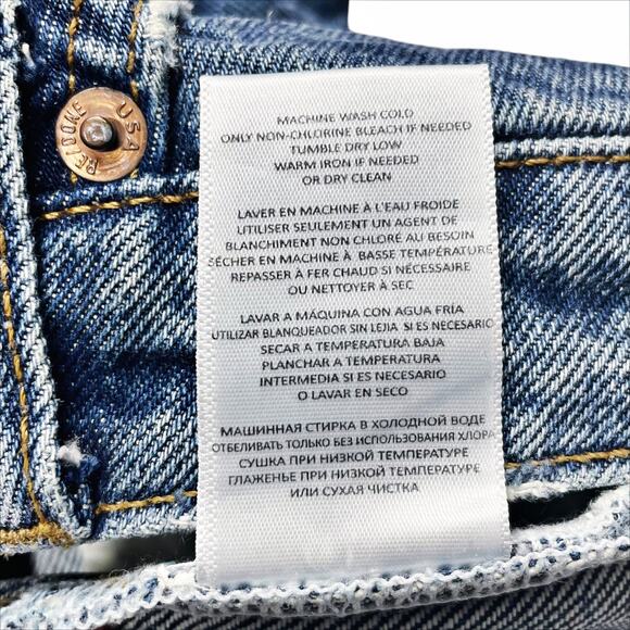 RE/DONE 70s Low Rise Straight 100% Cotton Jeans in Blue Mere Size 30 - Picture 10 of 11